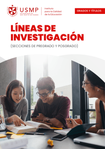 L&iacute;neas de Investigaci&oacute;n USMP ICED: Pregrado y Posgrado en Educaci&oacute;n