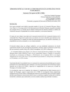 Caso Awas Tingni vs Nicaragua: Derechos Territoriales Ind&iacute;genas y CIDH