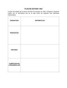 Análisis del Plan de Estudio 1993: Matemáticas - Propósitos, Enfoque, Competencias