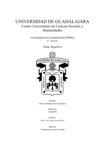 Reporte 4: Comunicación para la Salud - Universidad de Guadalajara