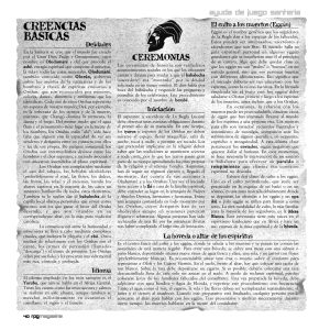 Santer&iacute;a: Creencias, Rituales y Deidades | Ayuda de Juego RPG