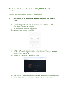 Taller Sostenibilidad Ambiental 2025-II: Territorios Sostenibles y ODS
