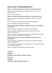 Programa del Curso: Evaluaci&oacute;n y Psicodiagn&oacute;stico en Psicolog&iacute;a