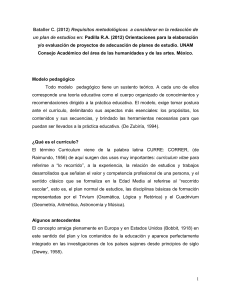 Dise&ntilde;o Curricular: Requisitos Metodol&oacute;gicos y Plan de Estudios