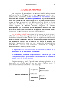 An&aacute;lisis Gravim&eacute;trico: M&eacute;todos y Aspectos F&iacute;sicos