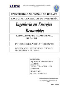 Informe de Laboratorio de Transferencia de Calor: Conducci&oacute;n, Convecci&oacute;n, Radiaci&oacute;n