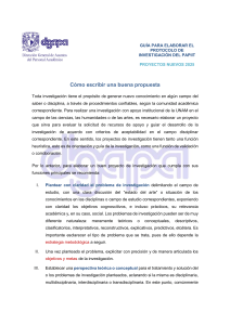 Gu&iacute;a Protocolo Investigaci&oacute;n PAPIIT: Escribir Propuesta S&oacute;lida