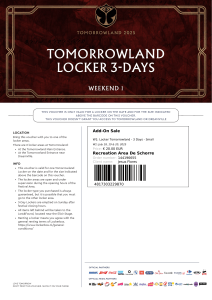 Tomorrowland 2025 Vouchers: Locker & Breakfast