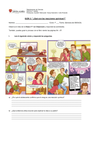 Gu&iacute;a de Qu&iacute;mica: Reacciones Qu&iacute;micas, Cambios y Evidencias