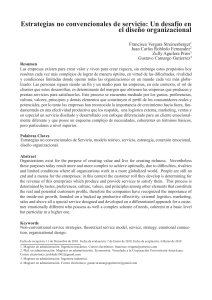 Estrategias de Servicio No Convencionales y Diseño Organizacional
