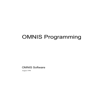 OMNIS Programming Manual - Events, Methods, Debugging