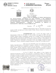 Resolución MEC: Perfil Profesional Instalaciones Eléctricas Baja Tensión