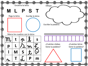 Hoja de ejercicios: Letras, n&uacute;meros y conteo