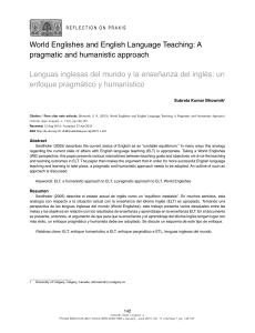World Englishes & ELT: Pragmatic & Humanistic Approach
