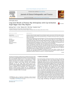 Hip Arthroplasty: Cup Inclination & Long-Term Results