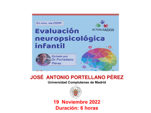 Evaluaci&oacute;n Neuropsicol&oacute;gica Infantil: Presentaci&oacute;n UCM