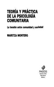 Psicología Comunitaria: Teoría y Práctica - Maritza Montero