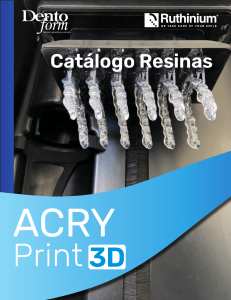 Catálogo de Resinas ACRY Print 3D para Impresión Dental