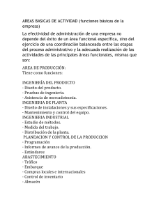 Funciones B&aacute;sicas de la Empresa: Producci&oacute;n, Marketing, Finanzas, RRHH
