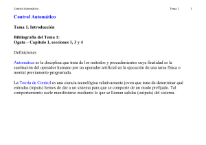 Control Autom&aacute;tico: Introducci&oacute;n y Definiciones