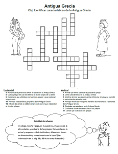 Antigua Grecia: Crucigrama y Alimentación Griega