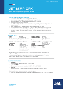 JET 85MP GFK: High Solids Epoxy Polyamide Amine Coating Data Sheet