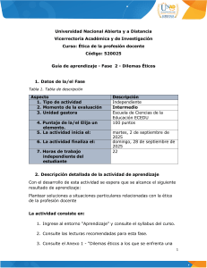 Gu&iacute;a de aprendizaje - Dilemas &Eacute;ticos - &Eacute;tica Docente UNAD