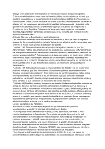 Derecho Administrativo en Venezuela: Ensayo Jur&iacute;dico