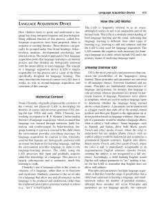 Language Acquisition Device (LAD): Chomsky, UG, & Language Learning