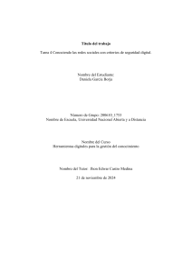 Tarea 4: Redes Sociales y Seguridad Digital - Gestión del Conocimiento