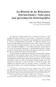 Historia de las Relaciones Internacionales: Aproximaci&oacute;n Historiogr&aacute;fica