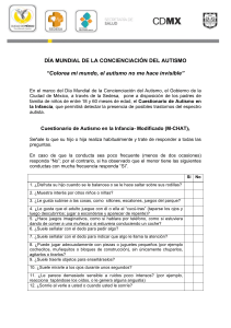 Cuestionario de Detecci&oacute;n de Autismo (M-CHAT) para Ni&ntilde;os