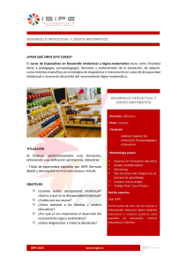 Especialista en Desarrollo Intelectual y L&oacute;gico-Matem&aacute;tico | ISIPE