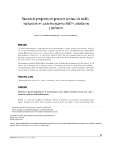 Perspectiva de G&eacute;nero en Educaci&oacute;n M&eacute;dica: Implicaciones