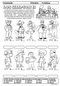 Hoja de Ejercicios Los Simpson: Divisiones y Personajes