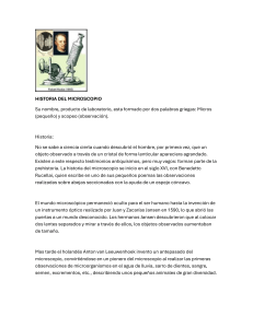 HISTORIA DEL MICROSCOPIO