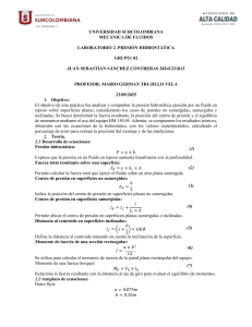 Laboratorio de Presi&oacute;n Hidrost&aacute;tica: An&aacute;lisis y Comprobaci&oacute;n Experimental