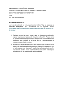 Pedagog&iacute;a Universitaria: Inclusi&oacute;n Excluyente - Actividad Asincr&oacute;nica 4/9