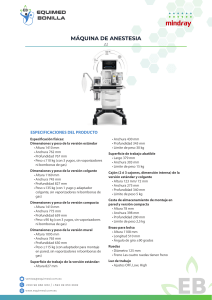 Especificaciones M&aacute;quina de Anestesia A1 | Equimed