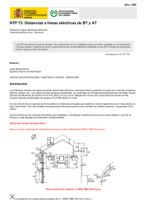 NTP 73: Distancias de seguridad a l&iacute;neas el&eacute;ctricas BT y AT (1983)