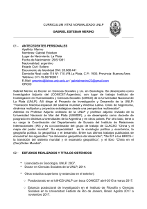 Curr&iacute;culum Vitae de Gabriel Esteban Merino