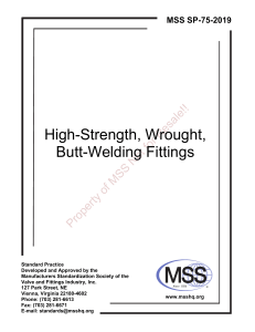 MSS SP-75: High-Strength Butt-Welding Fittings Standard