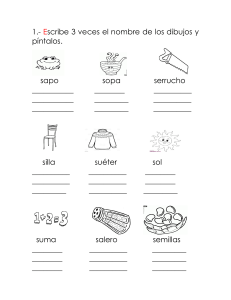 Hoja de Trabajo de Espa&ntilde;ol: Palabras con 'S' y Lectoescritura