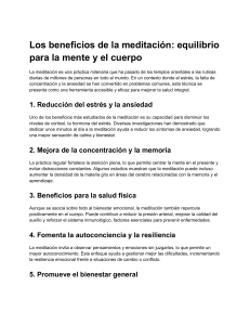 Beneficios de la Meditaci&oacute;n: Equilibrio para Mente y Cuerpo