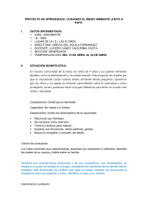 Proyecto de aprendizaje: Cuidando el medio ambiente con pap&aacute;