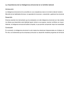 Inteligencia Emocional en el Trabajo: Clave para el &Eacute;xito Laboral