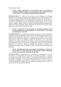 Temas de Tesis: Marketing Digital, Tradicional y Emprendimiento UJCV