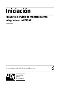 Iniciación de Proyecto: Servicio de Mantenimiento Integrado FEIGAE
