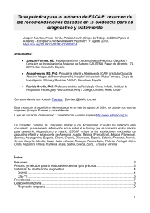 Gu&iacute;a ESCAP Autismo: Diagn&oacute;stico y Tratamiento Basado en Evidencia