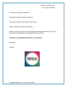 2.3 La Seguridad Hemisférica y su pertinencia